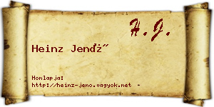 Heinz Jenő névjegykártya