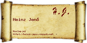 Heinz Jenő névjegykártya